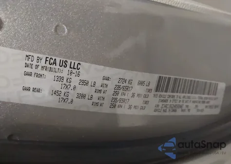 2017 Chrysler Pacifica Touring-L из США, поврежденный, VIN 2C4RC1BG2HR593487